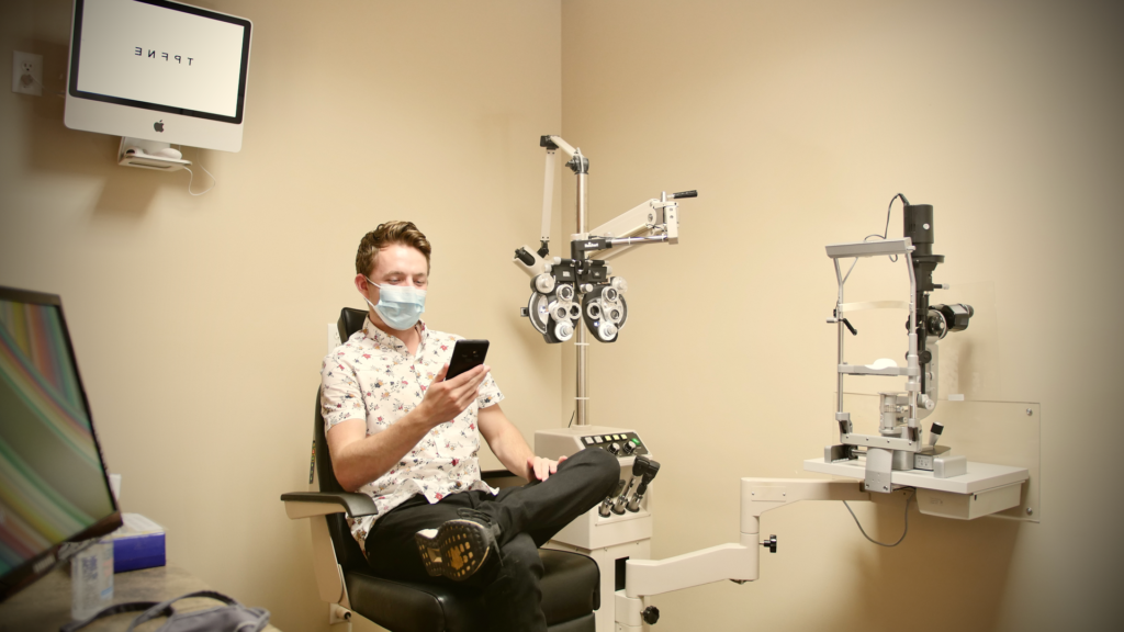 Patient at Valley Laser Eye Centre during a LASIK eye surgery consultation