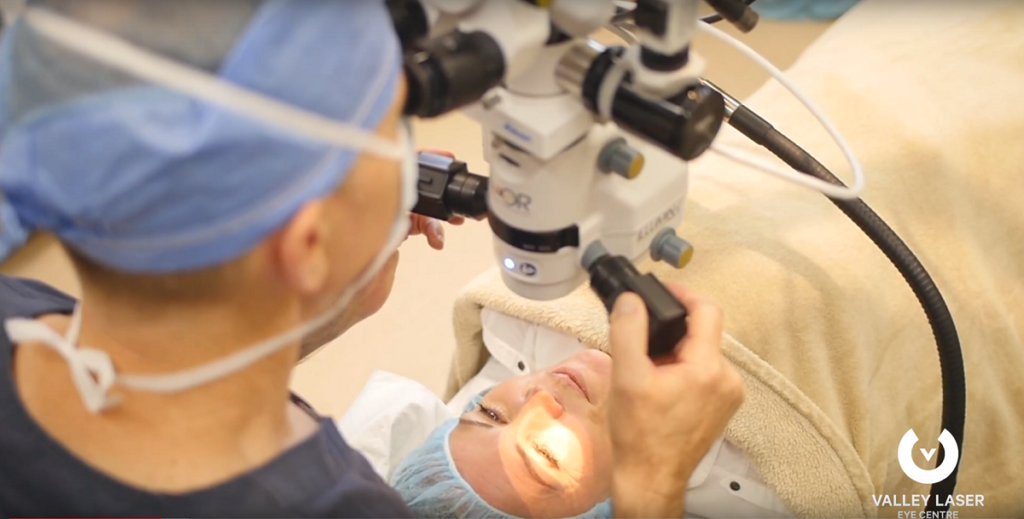 Dr. John Blaylock performing laser eye surgery at Valley Laser Eye Centre